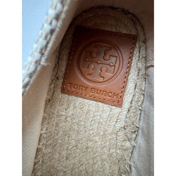 NWOB Tory Burch Colorblock Espadrille Flat in Canvas/ Nappa Leather Sz 5.5 - Picture 5 of 9